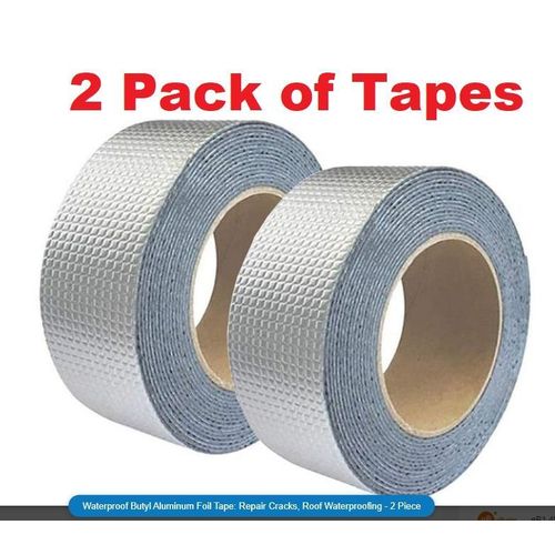 2 Packs of Strong Aluminum Butyl Waterproof Seal Repair Tape- 5M