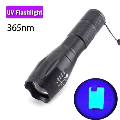 2000m Ultra Violet 365nm UV LED Detection Rechargeable Waterproof Flashlight