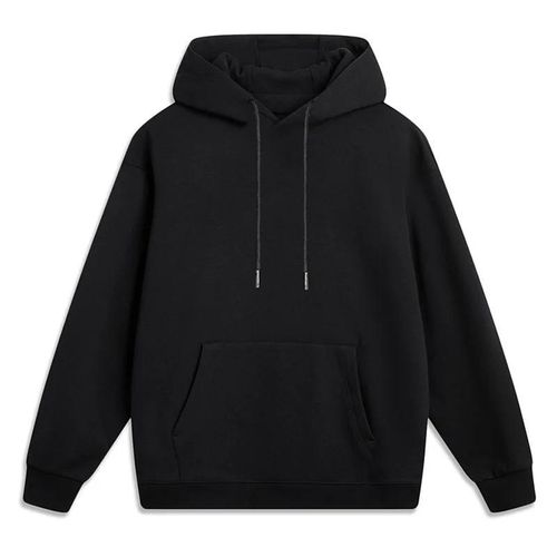 Men's Plus Size Black Hoodie Oversized Solid Color Pullover Sweatshirt for Big & Tall Guys 4XL 5XL 6XL Casual Streetwear Hooded Top - Black