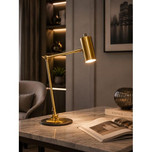 Modern Brass Adjustable LED Task & Desk Lamp