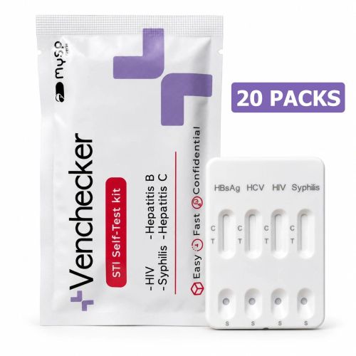 4-in-1 self test kit for HI-V, Syphilis, Hepatitis B and Hepatitis C- 20 Packs - Rapid testing for home use