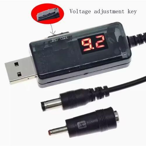 Adjustable power boast cable with led light 5v to 12v