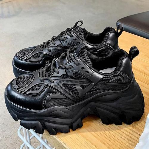 men unique black Sneakers