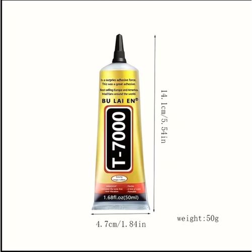 T7000 Craft Black Glue ( 50ml ), Phone Screen & Touch Pad Glue, Jewelry Glue, Used for Projects Involving Metal, Plastic, Leather, Acrylic, Crystal, Gemstones, Knitted Fabrics, And Paper in Jewelry Making. ( BLACK GLUE )