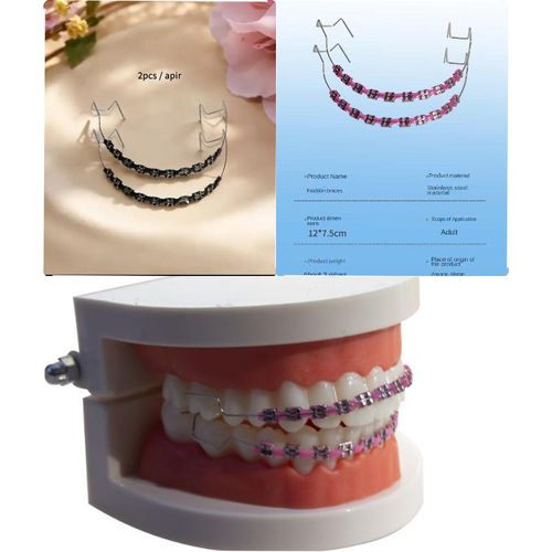 DENTAL ORTHODONTIC MODEL CELEBRITY DECORATIVE FASHIONABLE BRACE Silver