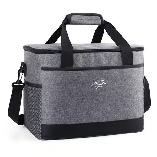 Insulated Lunch Bag Large Thermal Cooler Bag with Shoulder Strap - Grey
