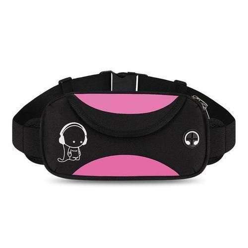 Sports Waist Bag Multifunctional Running Waterproof Fitness Elastic Mobile phone bag - pink