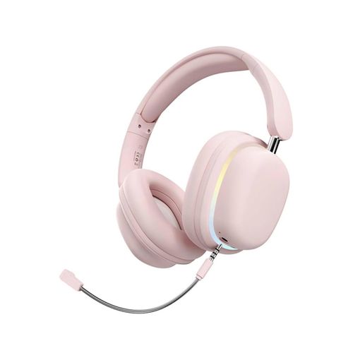 SY-T3 Bluetooth Headphone Over Ear, Noise Cancellation RGB Wireless Headphone with Detachable Micphone, 3D Stereo Music Earphone Music & Gaming Headset Mobile Phones & PC, SY-T3 ( Pink )