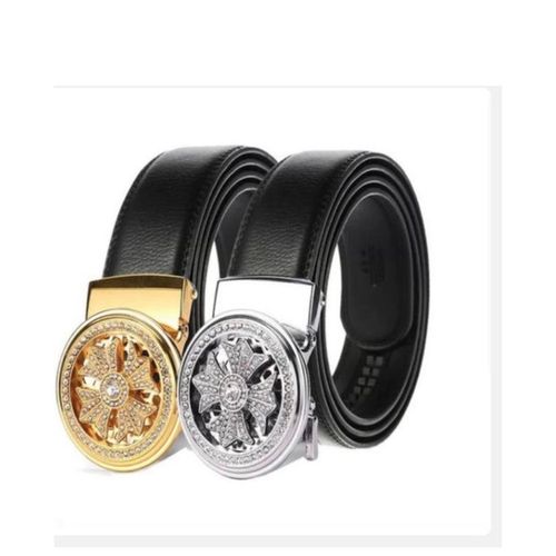 2 IN 1 GENUINE LEATHER BELT ROTATING AUTOMATIC BUCKLE LEATHER BELT