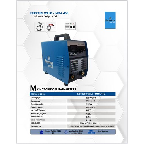 Express Weld MMA 455 Industrial Welding Machine – Heavy Duty ARC Welder