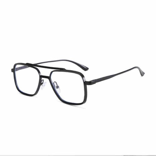 Anti-blue light retro Double-bridge Metal glasses-light sensitive transition lenses for Men & Women