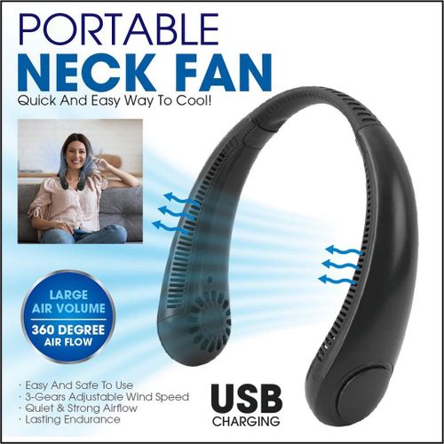 Portable Neck Fan - Power ventilator Blaldeless Neckband Fan, Air Cooler, Rechargeable, 360 Flexible Cooling, Quiet Operation & Strong Wind.