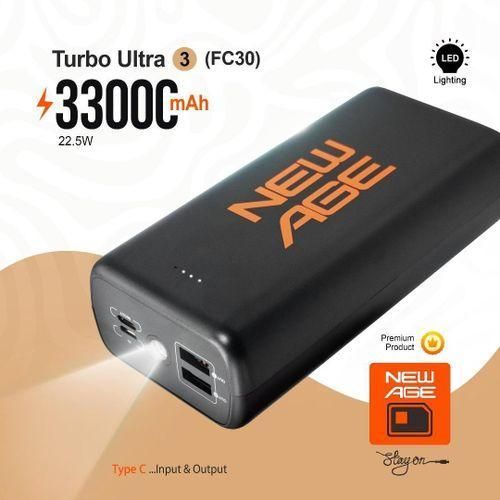 NewAge 33000mAh Turbo-Ultra 3 22.5W Power-Bank + Torch Light
