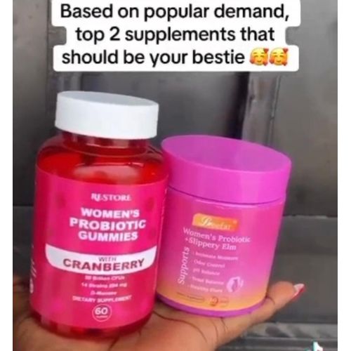 Women's Probiotic +Slippery Elm & Women probiotic gummies cranberry 60 2pcs