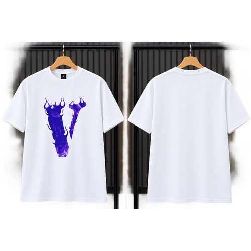 VLONE Purple Flame V Graphic T-Shirt – White Streetwear Tee