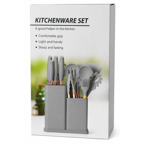 19-Piece Premium Silicone Cooking Utensil Set with Storage Holder – Heat Resistant Kitchen Tools