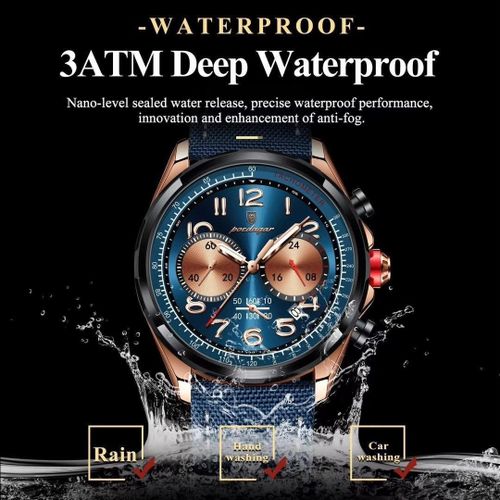 Classy Chronograph Leather Wrist Watch
