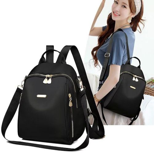 Ladies Backpack Waterproof Bag Nylon Bags For Girls Women Crossbody Bags Shoulder Bag Black