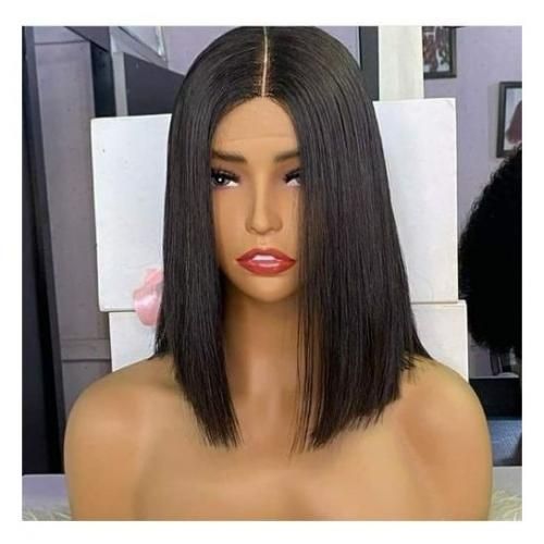 Straight Blunt Cut Wig With Pcs Closure-1b