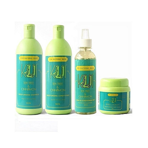 Kui Tea And Cinnamon Moisturizing Shampoo Conditioner Leave In Mist Hair Cream Hair Care Bundle For Natural Hair All Hair Types