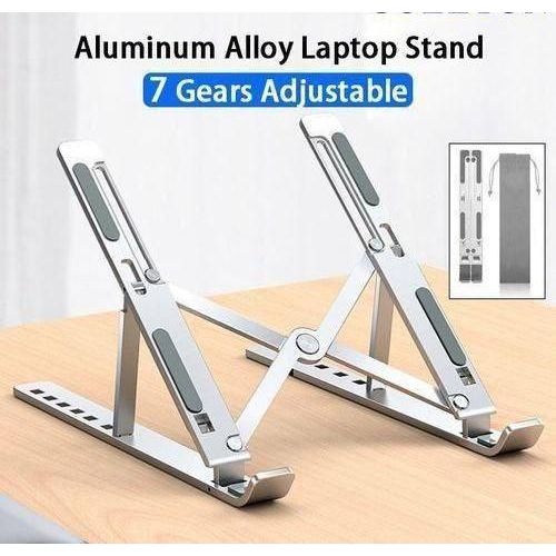 Metal Foldable Laptop Stand Desktop Stand 10 Steps Laptop Holder Silver
