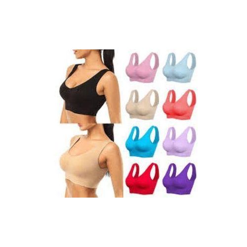 Exquisite non-padded sports bra for women 6 pieces carton color pink blue black