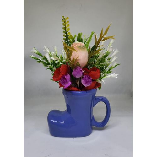 Table Artificial Plants In Decorative Ceramic Vase