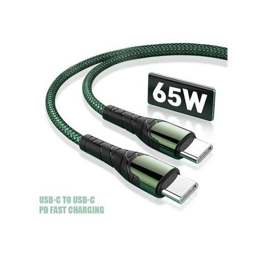 LC102 Type C to Type C PD USB Cable Output 65W Fast Charging Data Cable GREEN