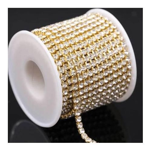 Gold Rhinestone Cup Chain