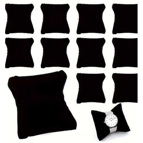 2pcs Elegant Black Velvet Jewelry Watch Display Box - Rectangular Polyester Fiber Pillow Box, Suitable for Bracelets and Accessories, Jewelry Towers