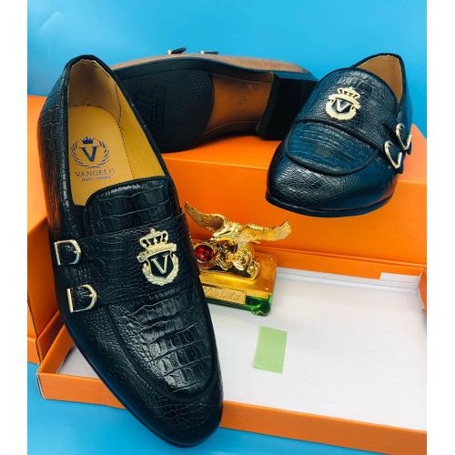 PLAIN CLASSIC LEATHER DESIGNERS SHOE BLACK