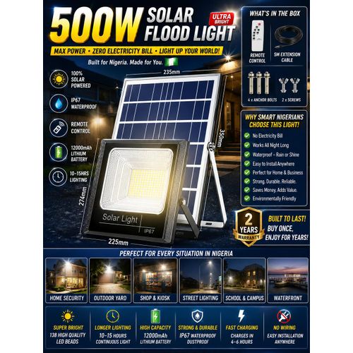 500w Flood light with External Panel