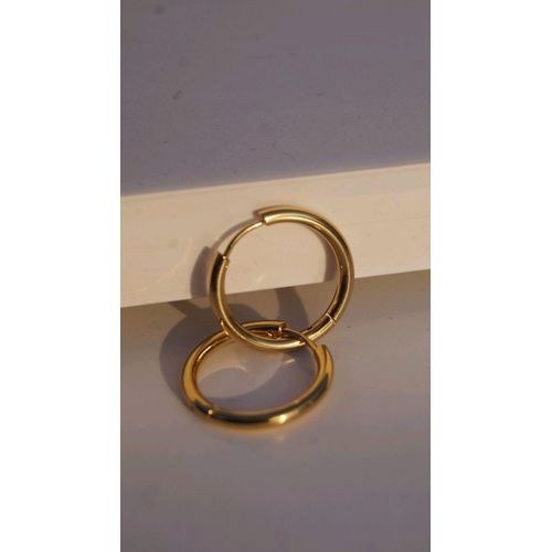 Gold-Plated Minimalist Huggie Hoop Earrings - Non-Tarnish Latch Earrings