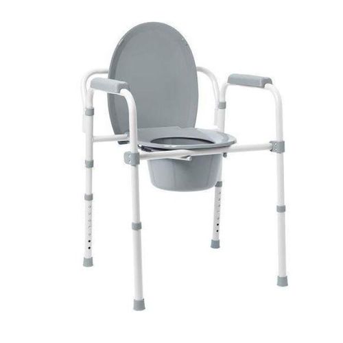 Foldable Commode Chair Toilet Seat Potty And Removable Back