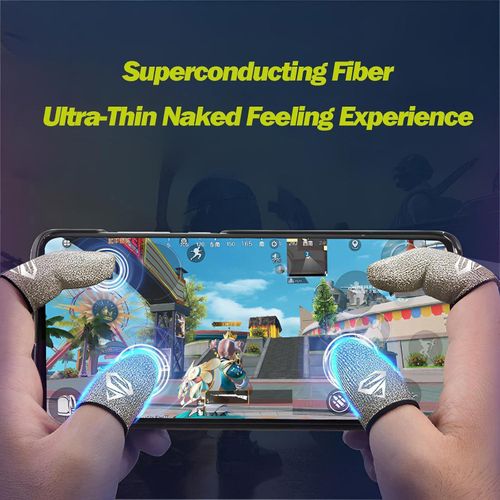 4PCS Silver Fiber Gaming Finger Sleeves Game Gloves Thumb Finger Cots– Silver Fiber Superconductive with Iron Case