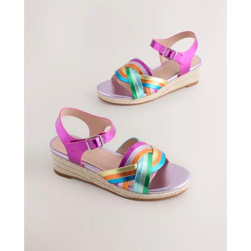 Rainbow sparkle metallica wedge sandals