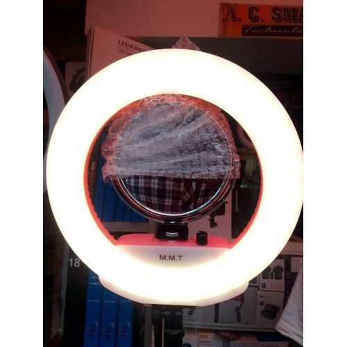 PINK 12inches Ring light with Mirror, Bag, Battery space, and light stand