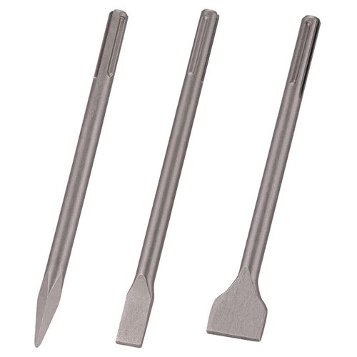 12-Inch SDS Max Shank Chisel Set, Heavy Duty Rotary Hammer Chisel Bit Set, 3-Piece Including Flat Chisel, Point Chisel and Scaling Chisel