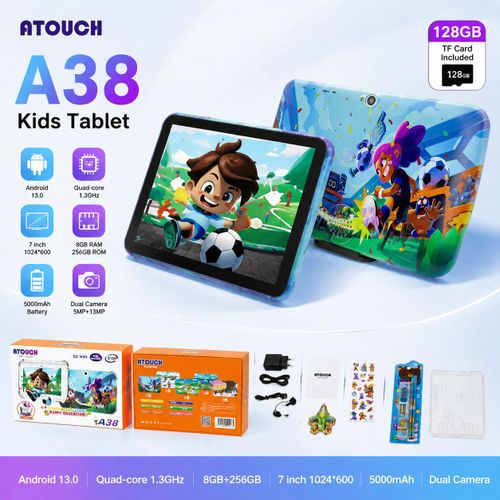 The New A38 7-inch Android 13 Tablet With 8GB + 256GB Storage And A Children's Learning System 1