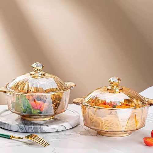 Luxury Heat-Resistant Glass Serving Bowls with L