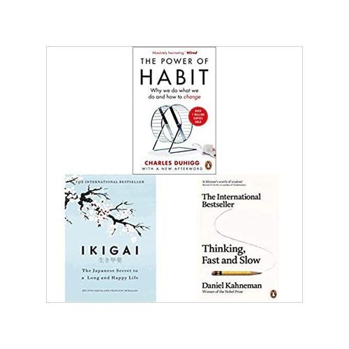 The Power Of Habit + Ikigai + Thinking Fast And Slow(Set Of 3 Books)