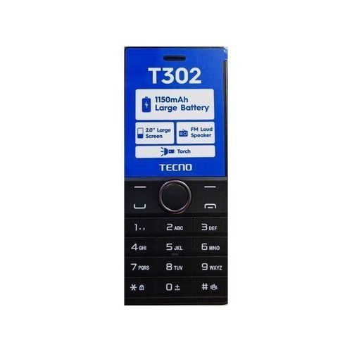 T302, 2.0 Display, FM Loud Speaker,Torch,1150mAh,black