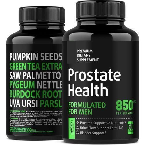 Prostate Health Supplement for Men – Saw Palmetto, Pygeum, Pumpkin Seeds – 850 mg – Urine Flow & Bladder Support – 60 Capsules