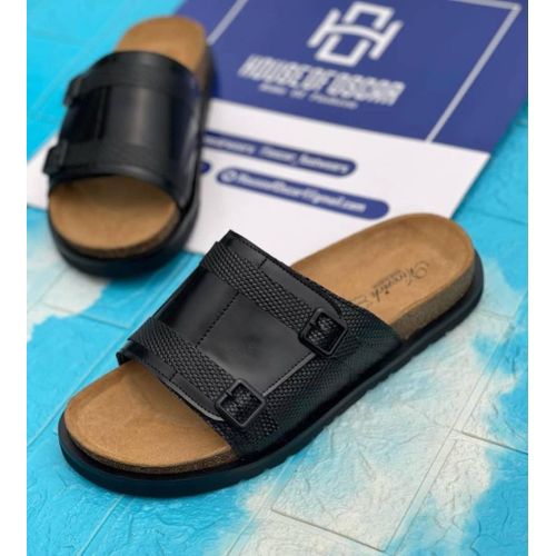Men's Fashion Doubel Buckle Flip Flop Slide
