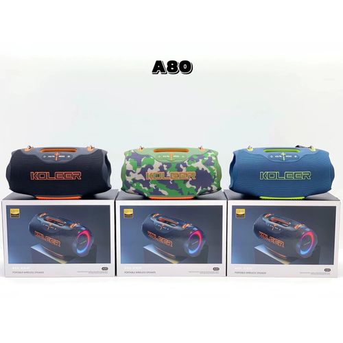 A80 Portable Wireless Bluetooth Speaker - 120W with Dual Woofer Deep Bass, RGB Lighting, Indoor/Outdoor Boombox, Bluetooth auxiliary 5.3, IPX6 USB-C, 6-Hr Playtime, 2 Sound Modes traveler’s indoor, outdoor camping , office, shop house entertainment