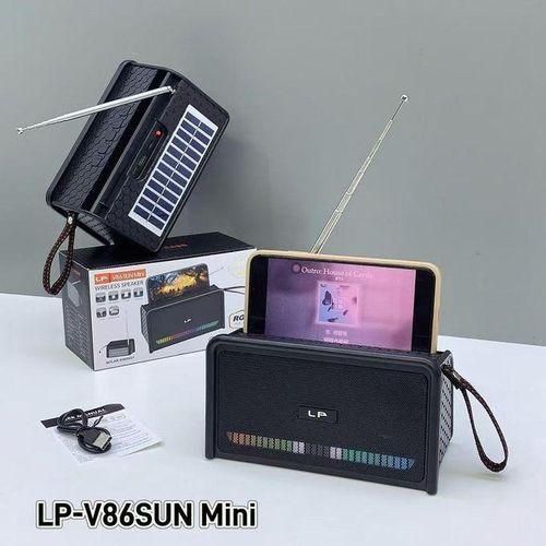 MINI Solar Powered Mini Speaker Strong FM Radio/TF/USB Portable Stereo Woofer Bass Active RGB Light BT Speaker