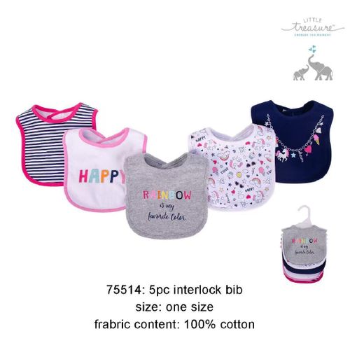 5-in-1 set of baby interlock bib