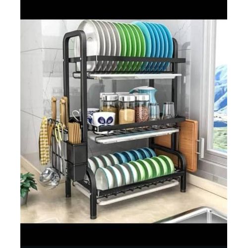 3 tier dish rack with strainer