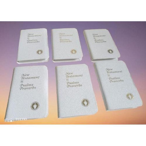 Pocket New Testament Bible With Psalms & Proverbs -White Color Hardcover (SET- OF 6)