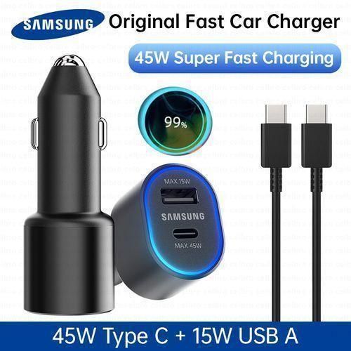 Original Fast Car Charger – 45W Super Fast Charging (Type-C + USB-A) + 15W USB A Pd Power Adapter